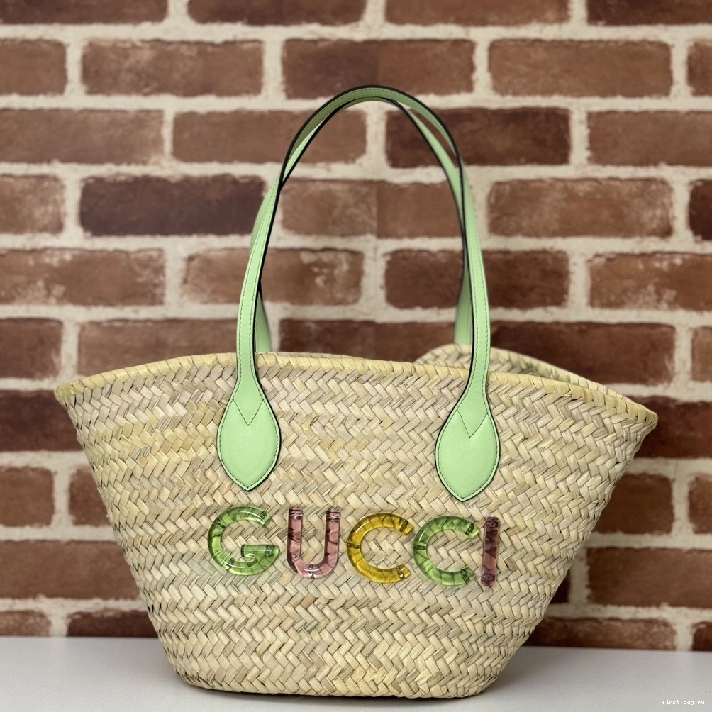 Firstbag ru WITH STRAW TOTE GUCCI SMALL GUCCI LOGO 0712